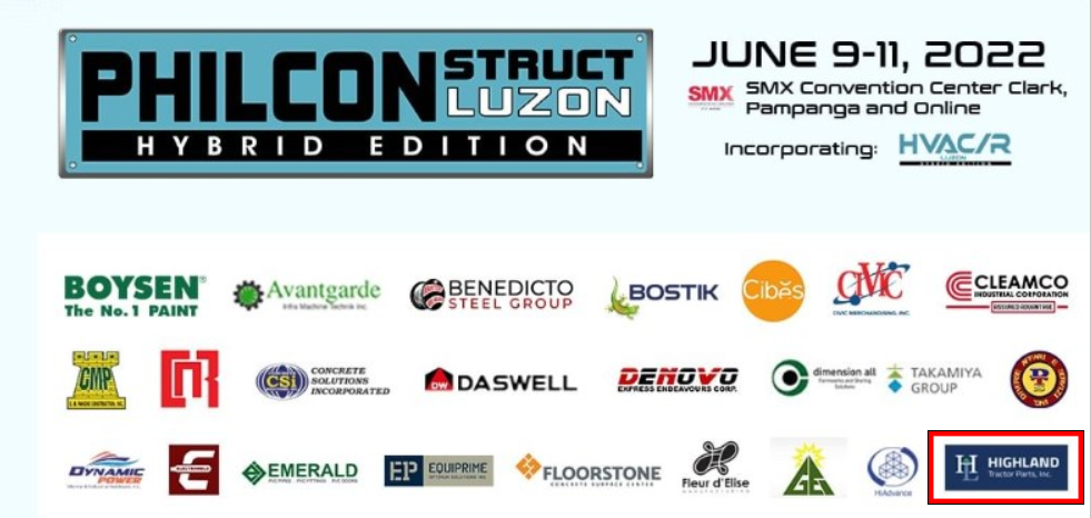 Construction and heavy equipment industry trade show for Komatsu, Caterpillar, Volvo, Hyundai, Hitachi, Doosan units. Best spare parts and filters supplier in the Philippines.